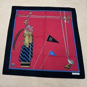 Vintage Golf Scarf Laura Borghese pink and blue